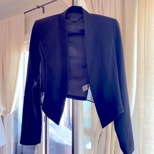 Ellie Tahari cropped blazer with mesh side detail